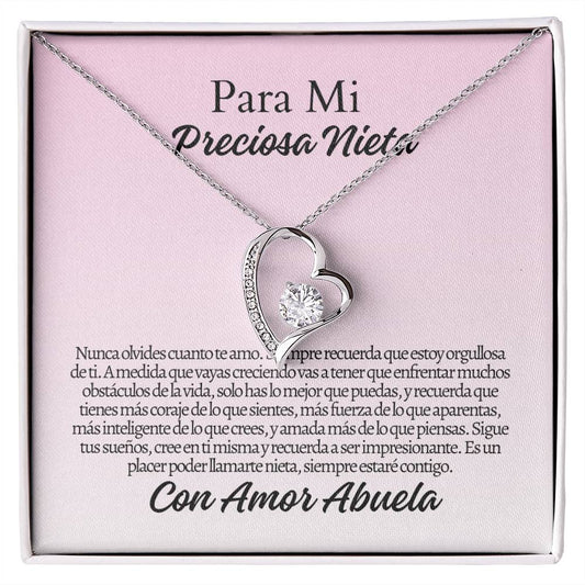 Para Mi Nieta: Forever Love Necklace with On Demand Message Card