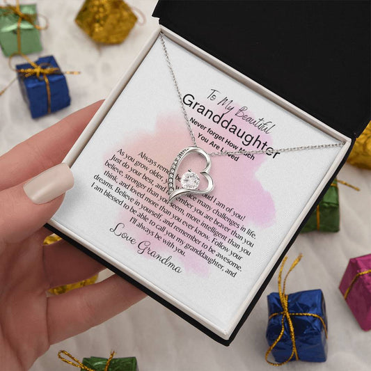 To My Granddaughter: Forever Love Necklace with On Demand Message Card