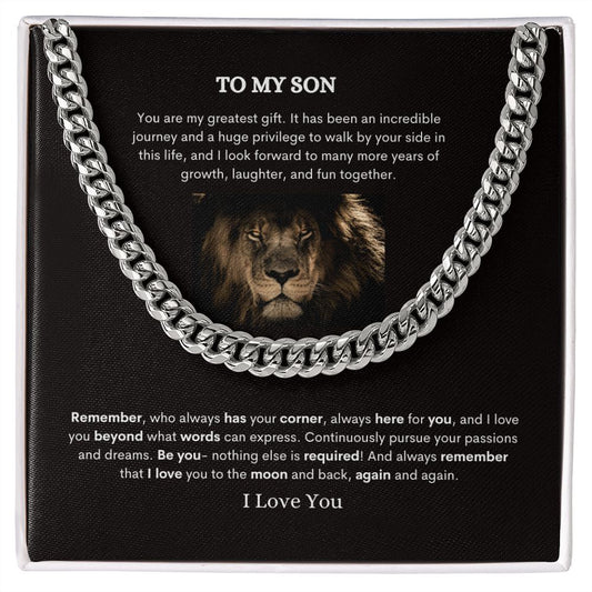 To My Son | Cuban Link Chain (OREO + LUX BOX + LENGTH EXTENSION)