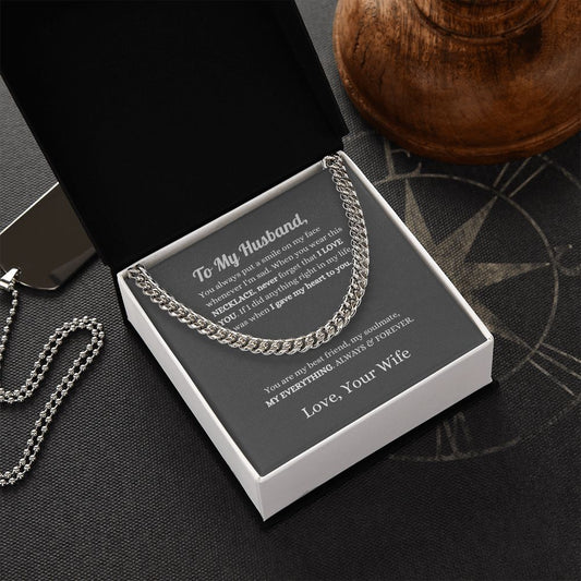 To My Husband | Cuban Link Chain (OREO + LUX BOX + LENGTH EXTENSION)