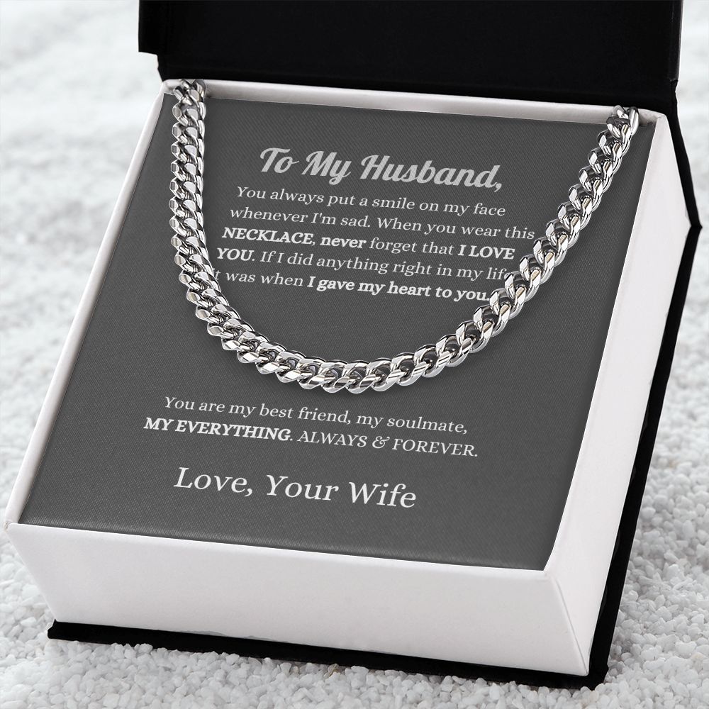 To My Husband | Cuban Link Chain (OREO + LUX BOX + LENGTH EXTENSION)