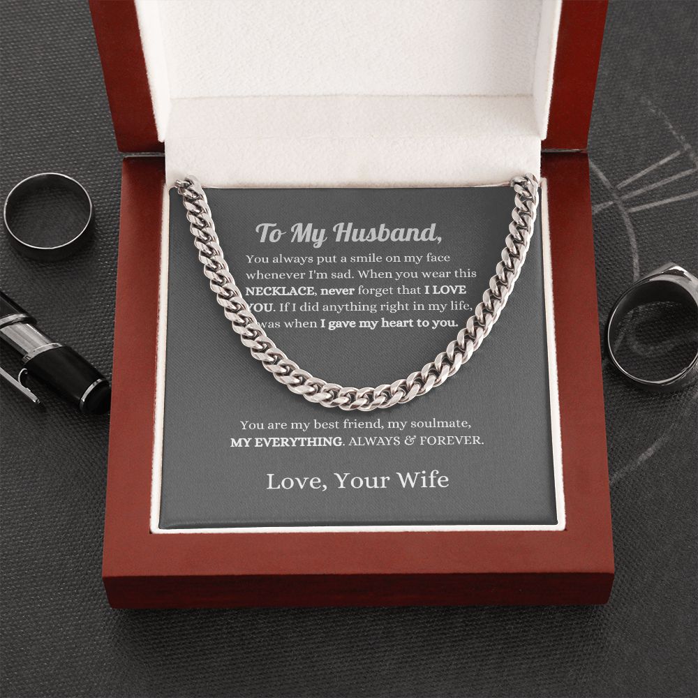 To My Husband | Cuban Link Chain (OREO + LUX BOX + LENGTH EXTENSION)